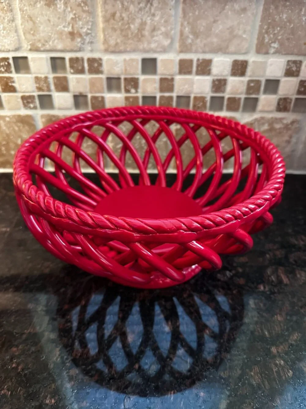 Espana Lifestyle Red Decorative Fruit Basket 10